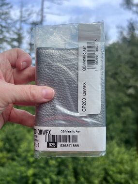 COACH Card Holder Wallet Unisex Silver Leather CP200 AUTHENTIC NWT